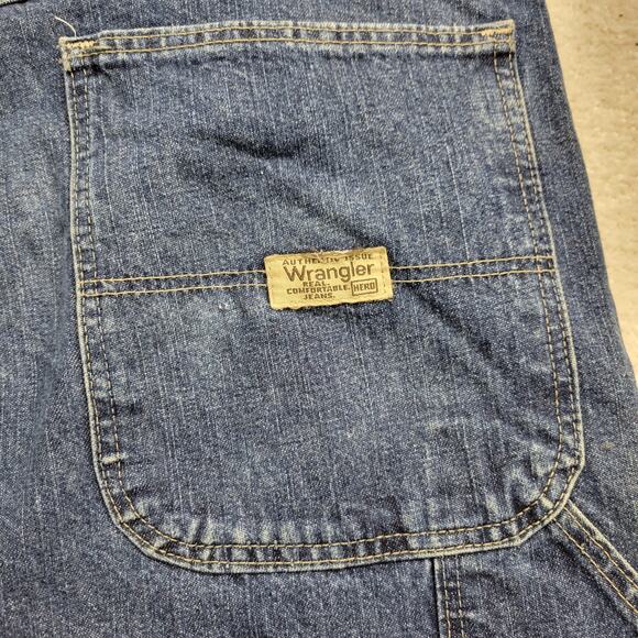 Vintage Wrangler Carpenter Jeans Light Distress Blue Men's Size 32x32 - Picture 9 of 9